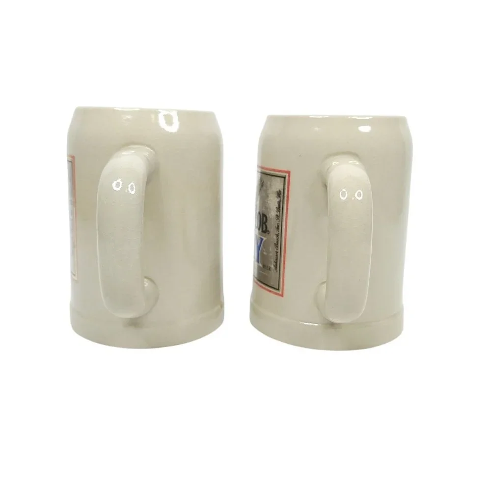 Michelob Dry Beer Mug Stein Glazed Ceramic Gray Lot Of 2 West Germany